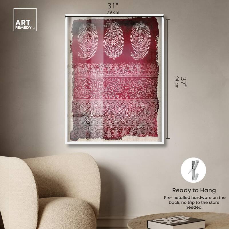 Burgundy Stamps Shadowbox by Art Remedy