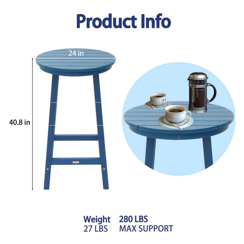 Clihome HIPS Outdoor Bar Height Bistro Table