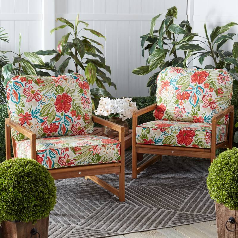 Outdoor 2-Piece Reversible Deep Seat Cushion Set (Cushions Only)
