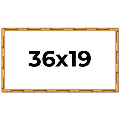 36x19 Frame Gold Bamboo Picture Frame Modern Photo Frame Includes UV Acrylic Shatter Guard Front Acid Free Foam Backing Board