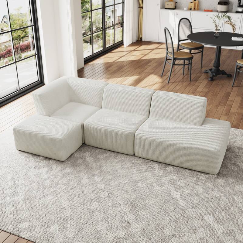 Oversized Corduroy Modular Sectional Fabric Sofa