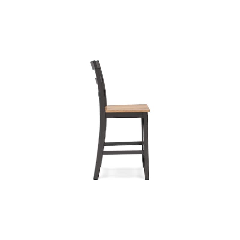 Gasy Counter Height Chair Set of 2, 24 Inch Dark Brown, Contoured Seat