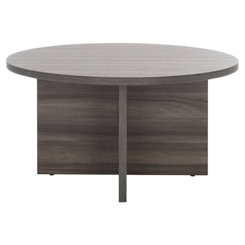 SAFAVIEH Veselinka Modern Round Coffee Table - 32 In. W x 32 In. D x 16 In. H - 32Wx32Dx16H - Slate Grey