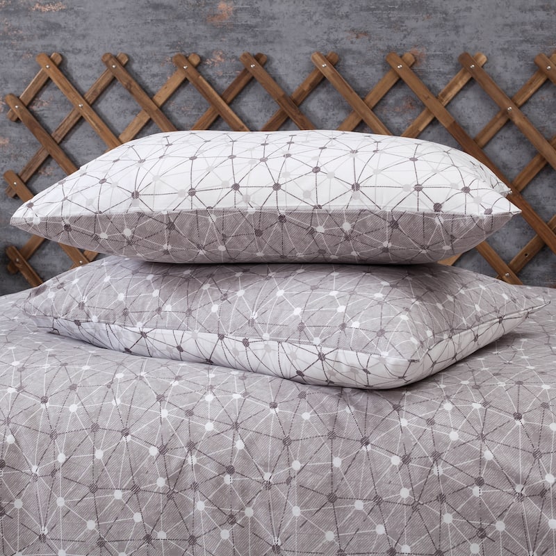 SUSSEXHOME Gray Connections Full Size Duvet Cover Set,Hypoallergenic