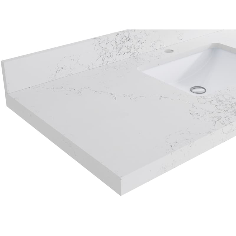 Willow Collections 36 x 22 Boston Center Sink Right Bathroom Vanity with Countertop