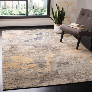 SAFAVIEH Couture Hand-knotted Tiffany Jatta Modern Abstract Viscose Rug