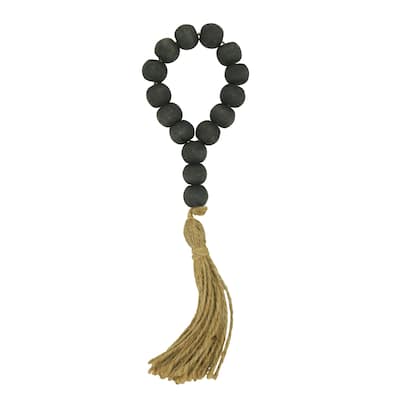 Tassel Napkin Rings With Wood Bead Design (Set of 4)