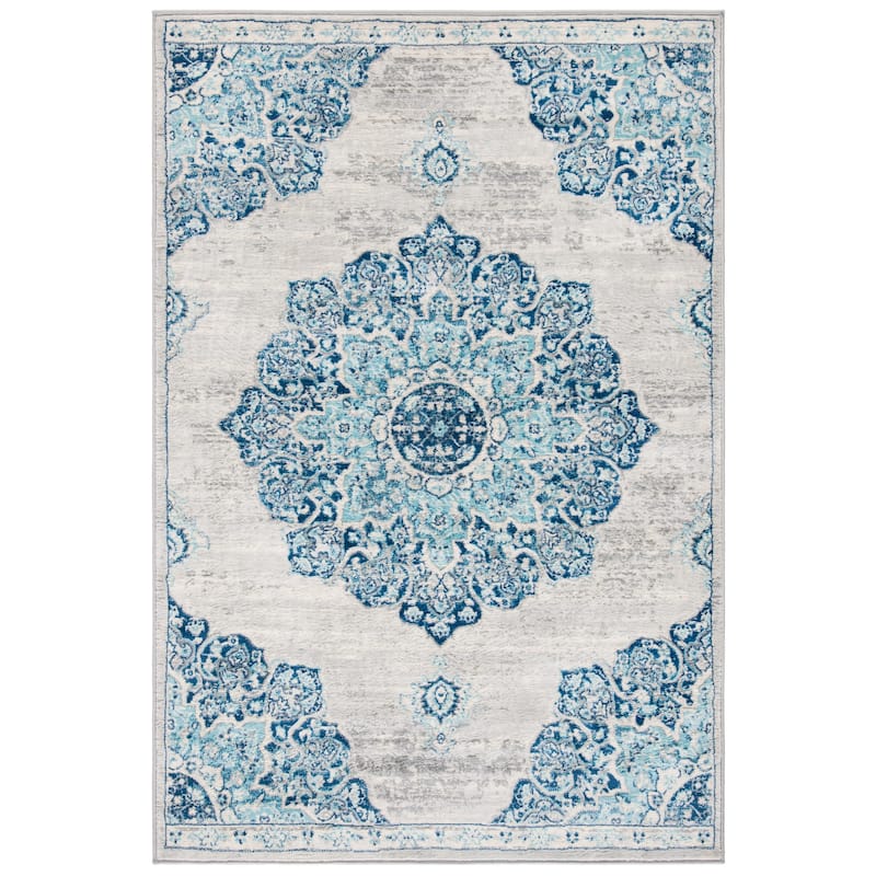 SAFAVIEH Brentwood Kiran Oriental Medallion Rug - 2' x 4' - Navy/Light Grey