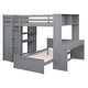 preview thumbnail 13 of 25, Wood Full Size Loft Bed, Bunk Bed with a Twin Size Stand-Alone Bed, with Shelves,2 Drawer, Desk,and Wardrobe