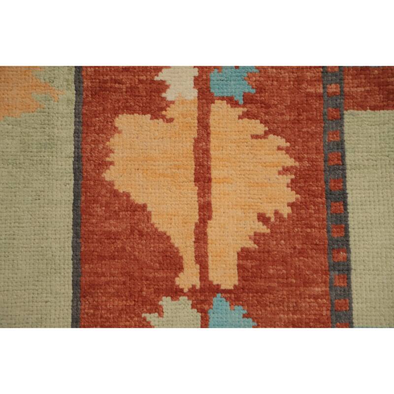 Hand Knotted Oriental 100% Wool Carpet Modern Geometric Multi-Colored Gabbeh Area Rug - 8' 10'' X 6' 3''