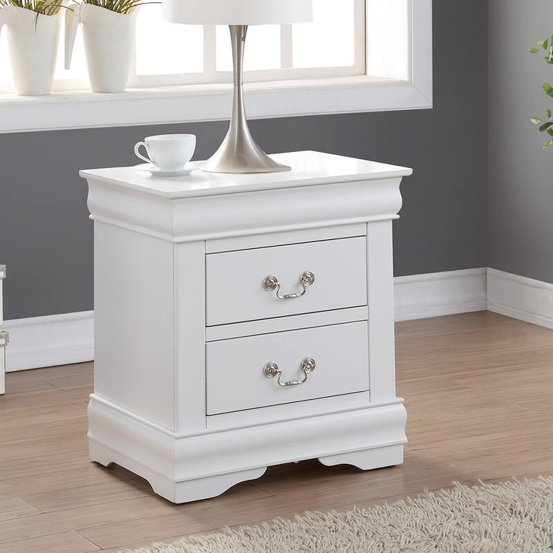 Solid Pine Nightstand with 2 Drawers