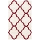 preview thumbnail 150 of 162, SAFAVIEH Dallas Shag Giusy Trellis 1.5-inch Thick Rug 3' x 5' - Ivory/Red - Rectangle