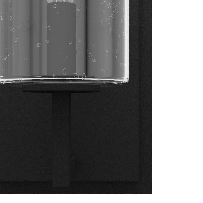 Hunter Kerrison Wall Sconce with Clear Seeded Glass - Contemporary, Industrial, Transitional, Candle - Damp Rated!