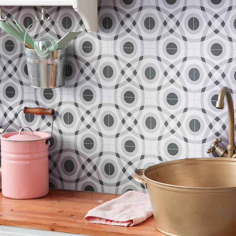 Merola Tile Twenties Circle 7-3/4" x 7-3/4" Ceramic Floor and Wall Tile
