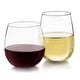 preview thumbnail 6 of 5, Libbey Stemless 12-Piece Wine Glass Party Set for Red and White Wines - Set of 12