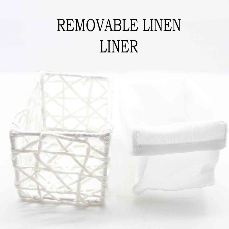 Paper Rope/ Linen Storage Baskets (Set of 4) - 8.4"L x 7.4"W x 6"H