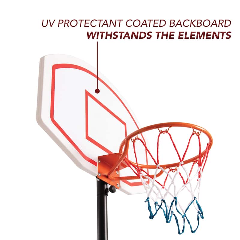 Hathaway Streetball 79-in High Adjustable Portable Basketball System - White
