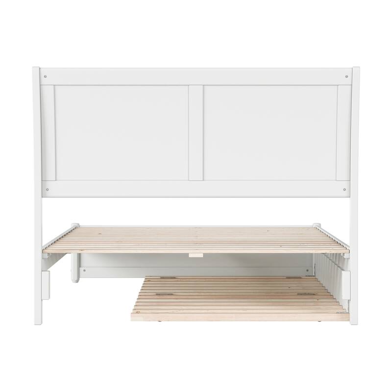 Andorra Platform Bed with Panel Footboard and Twin Trundle