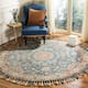 SAFAVIEH Handmade Aspen Adelia Boho Tribal Wool Rug - 7' x 7' Round - Blue/Rust