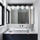 preview thumbnail 29 of 27, Modern Vanity Light with Seeded Glass Shade
