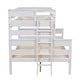 preview thumbnail 9 of 20, Wood Twin over Queen Bunk Bed with Ladder