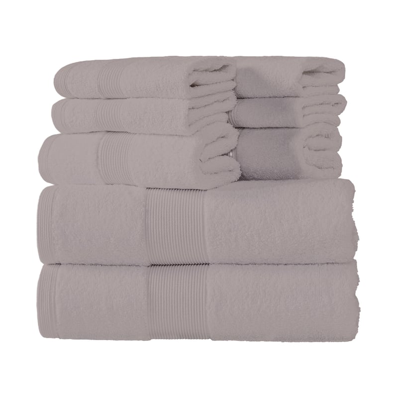 Fabstyles 8 Piece Plush Cotton Towel Set - Linen