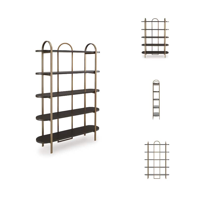 Signature Design by Ashley Brentmour Brown/Gold Bookcase - 47.81" W x 12" D x 72" H