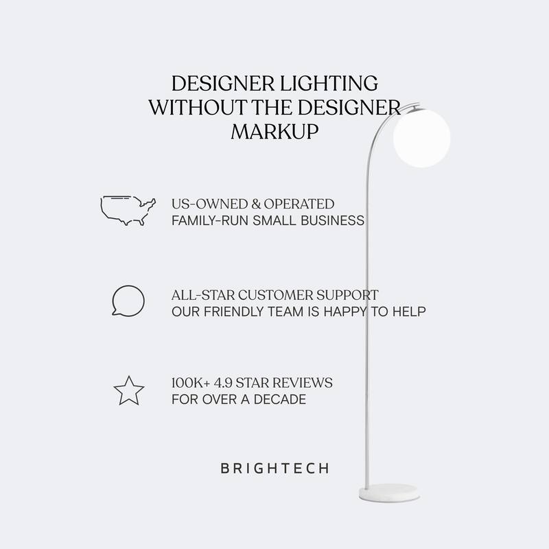 Brightech Olivia 75 in. Industrial Adjustable LED Arc Floor Lamp with Brass Metal Bowl Shade