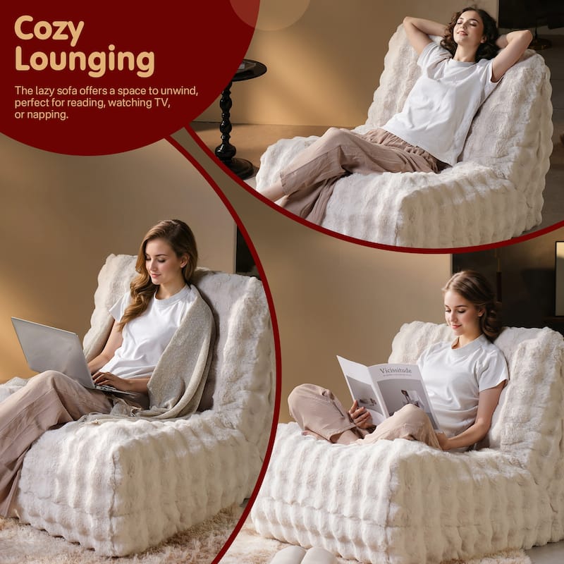 OVIOS Cloud-Like Plush Bean Bag Chair (Reinforced Pile Edition)