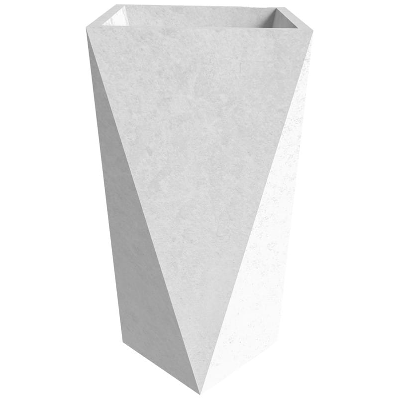 Aloe Fiberstone & MGO Clay Tapered Square Tall Planter Plant Pot, Indoor/Outdoor with Drainage Holes for Yard Porch Decor
