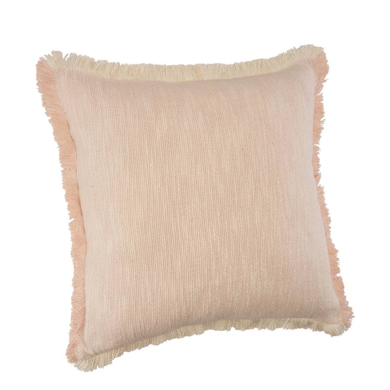 Sevita Two-Tone Cotton Fringe Throw Pillow