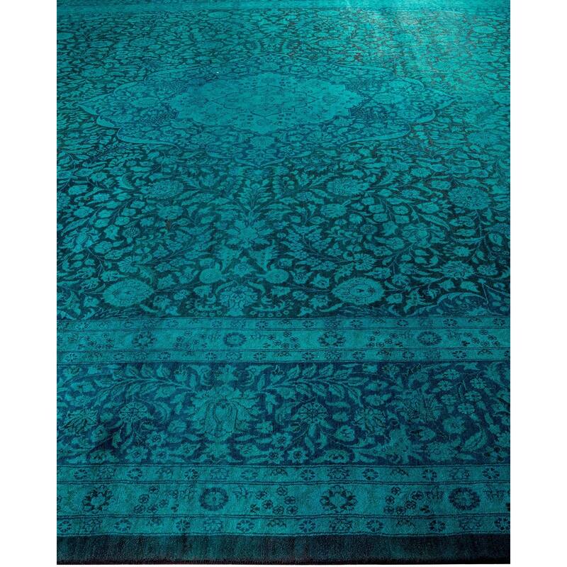 Overton Handknotted Wool Vintage Inspired Contemporary Overdyed Brown Area Rug - 18' 3" x 12' 1"