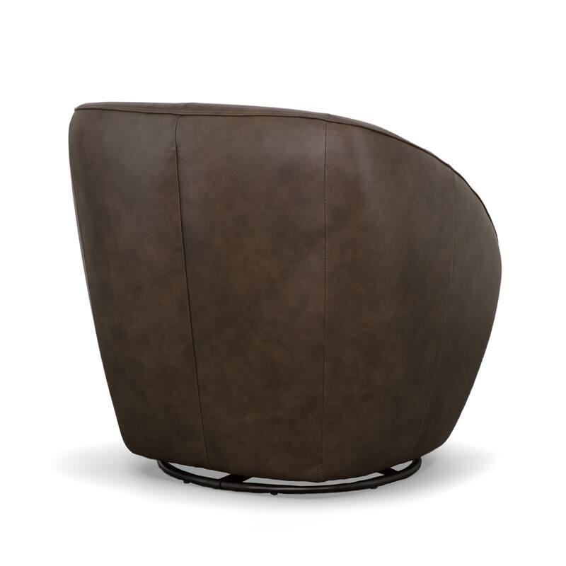 Wade Brown Top Grain Leather Swivel Chair by Flexsteel