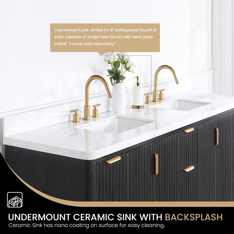 Cadiz Bath Vanity with Composite Stone Top without Mirror