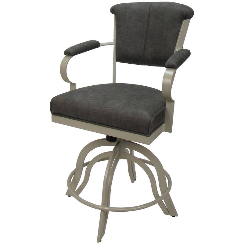 Miami Counter 26" or Bar 30" Metal Bar Stool on A Base - Outlier Charcoal - Beige - Counter Height