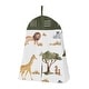 preview thumbnail 5 of 4, Jungle Animals 4pc Nursery Crib Bedding Set Hunter Green Yellow Grey Black and White Safari Animal Elephant Giraffe Lion Monkey