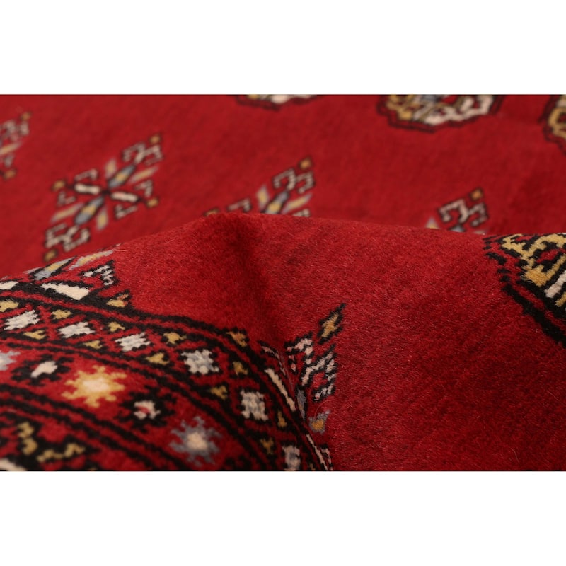 ECARPETGALLERY Hand-knotted Peshawar Bokhara Red Wool Rug - 5'7 x 7'7