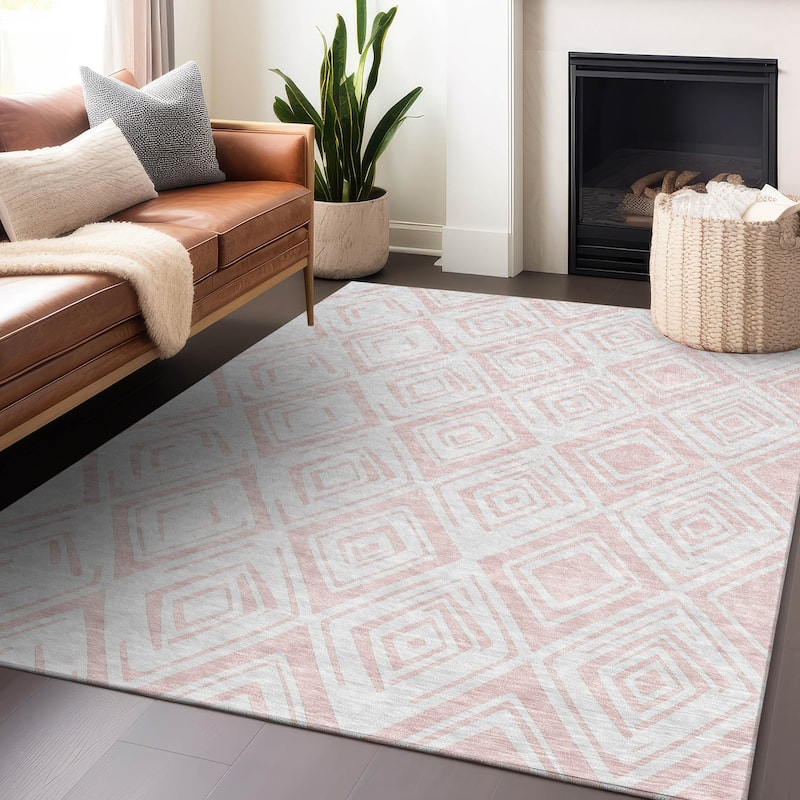 Premium Washable Super Soft Modern Diamond Mayfield Rug
