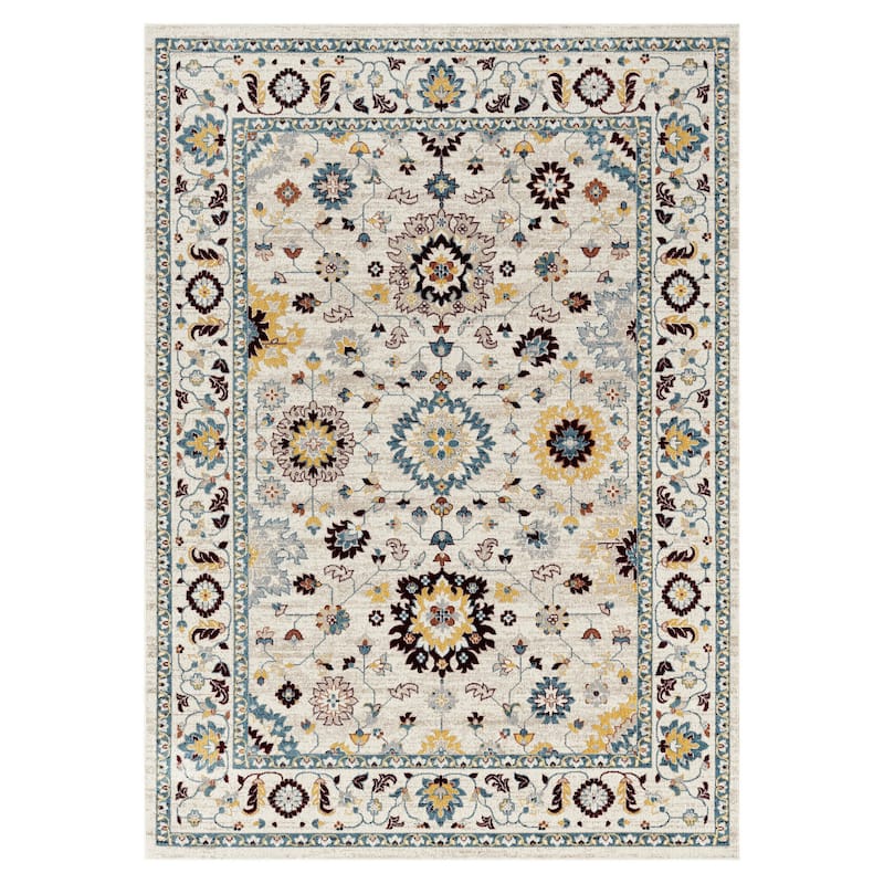 Everwash Treasure Lina Traditional Medallion Machine Washable Area Rug