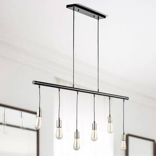 Carbon Loft Crow Matte Black 6-light Pendant (Edison Bulb Included)