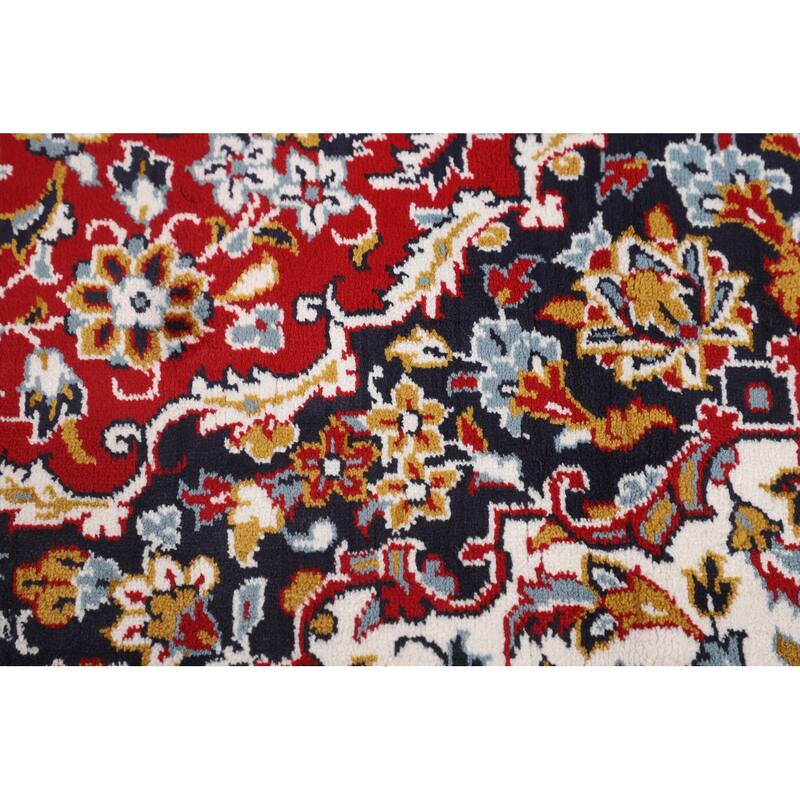 Red Floral Kashan Turkish Rug Machine-Made Carpet - 9'7" x 12'8"