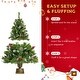 preview thumbnail 6 of 11, Roomfitters Pre Lit Artificial Christmas Tree 4 Piece Set with Garland, Wreath and 2 Entrance Trees Holiday Decoration, Green