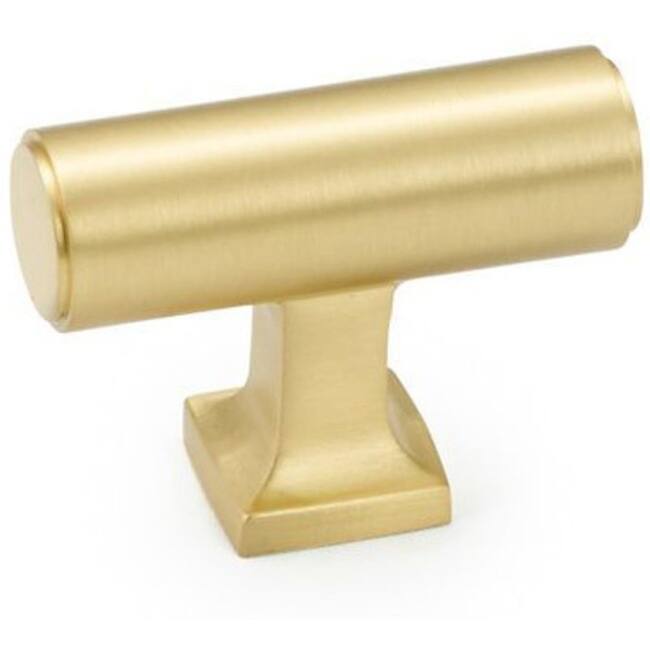 Schaub and Company Haniburton 1-5/8" Urban Modern "T" Bar Cabinet Knob - Satin Brass