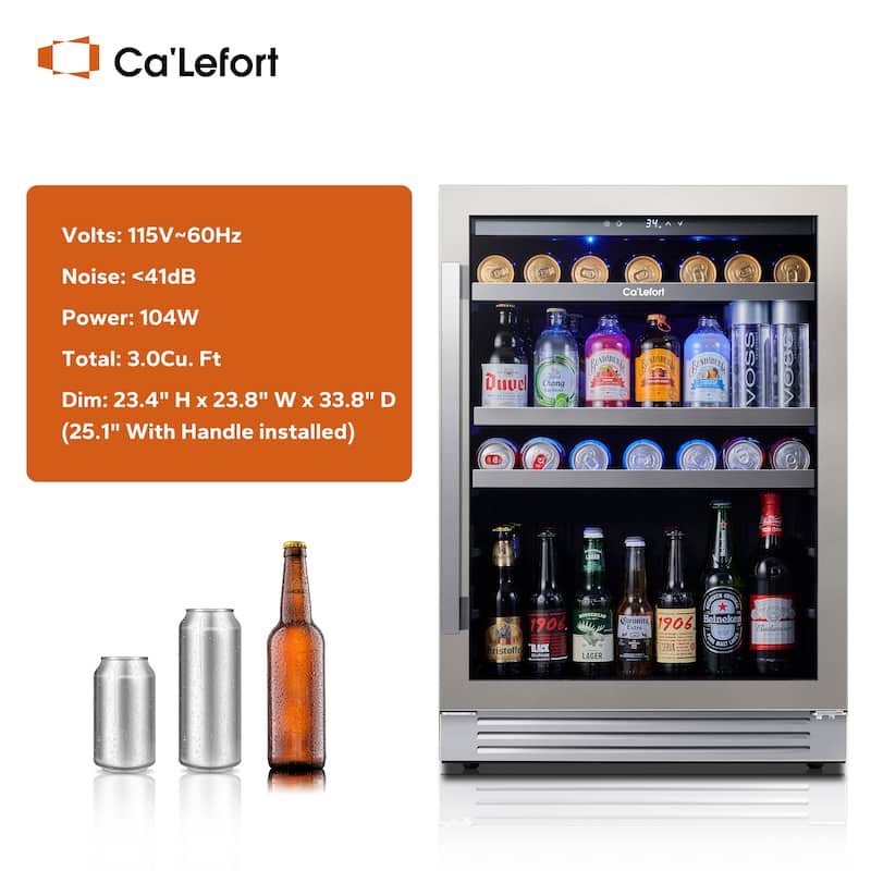 Ca'Lefort 24 inch 140 Can Beverage Cooler Built-in/ Freestanding Frost Free Beverage Center - 24 inch
