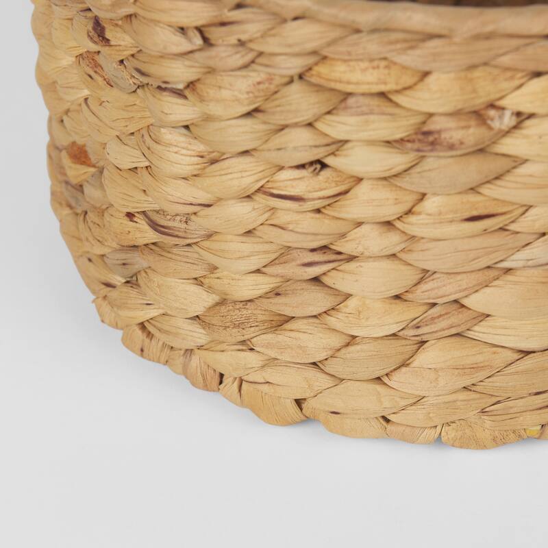 Kea Light Brown Weaved Water Hyacinth Round Nesting Boxes w/ Lids