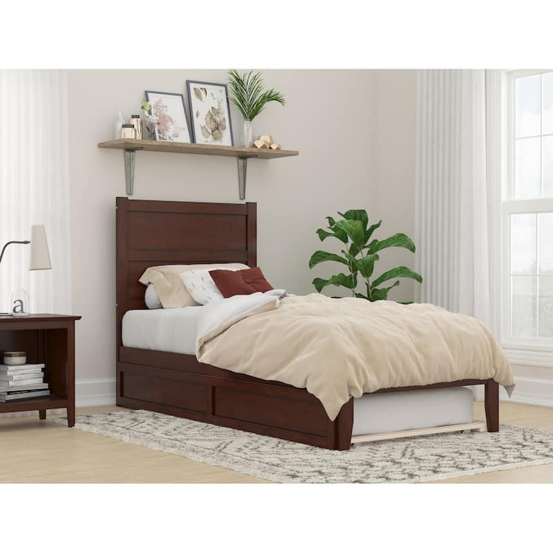 NoHo Twin XL Bed with Twin XL Trundle in Walnut