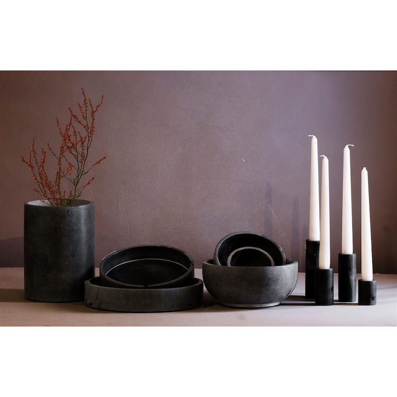 Lg. Soapstone Round Tray 10"Dia -ST
