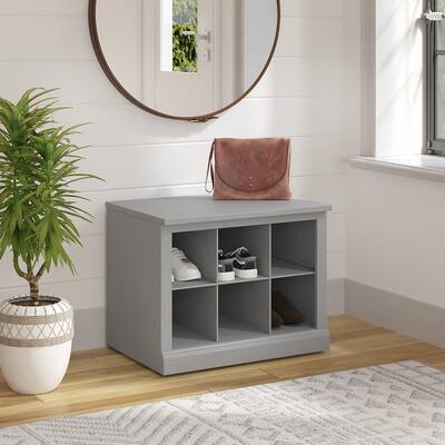 Woodland 24W Small Shoe Bench with Shelves by Bush Furniture