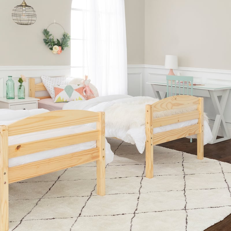 Walker Edison Solid Wood Convertible Twin-over-Twin Bunk Bed