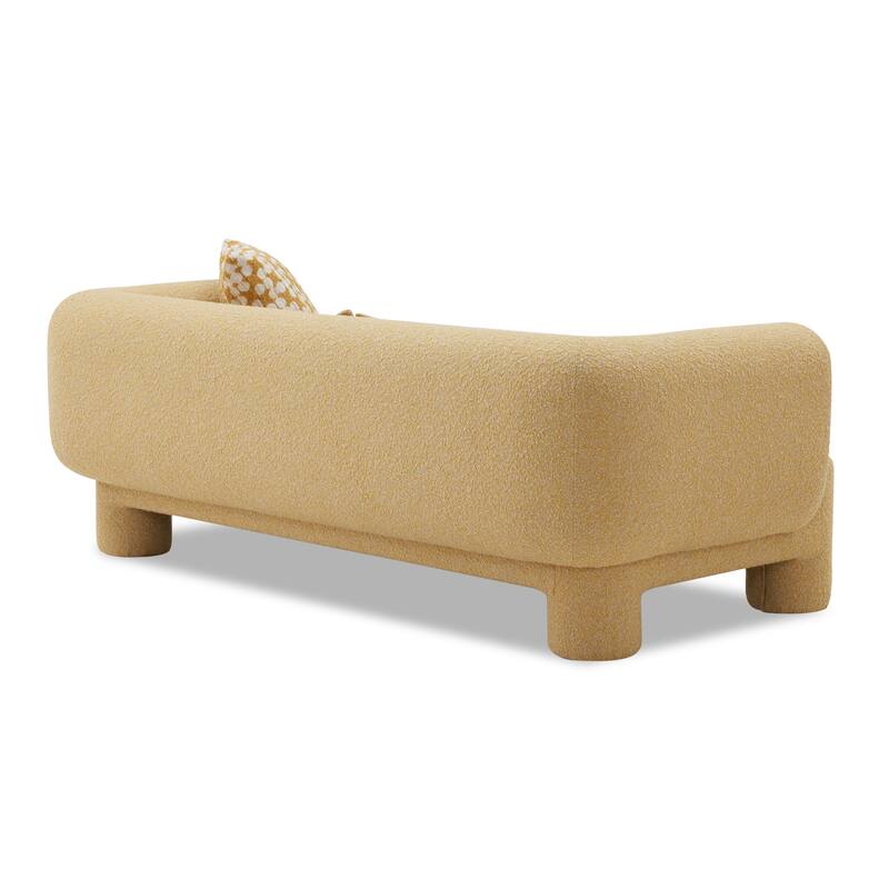 Furniture of America Nyxel Modern 83-inch Yellow Fabric Oversized Sofa with Pillows